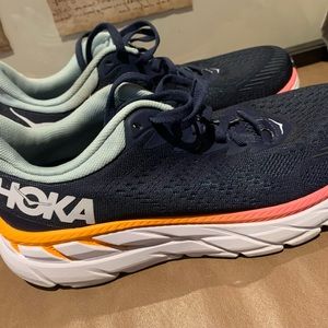 Hoka navy blue super comfortable running shoe